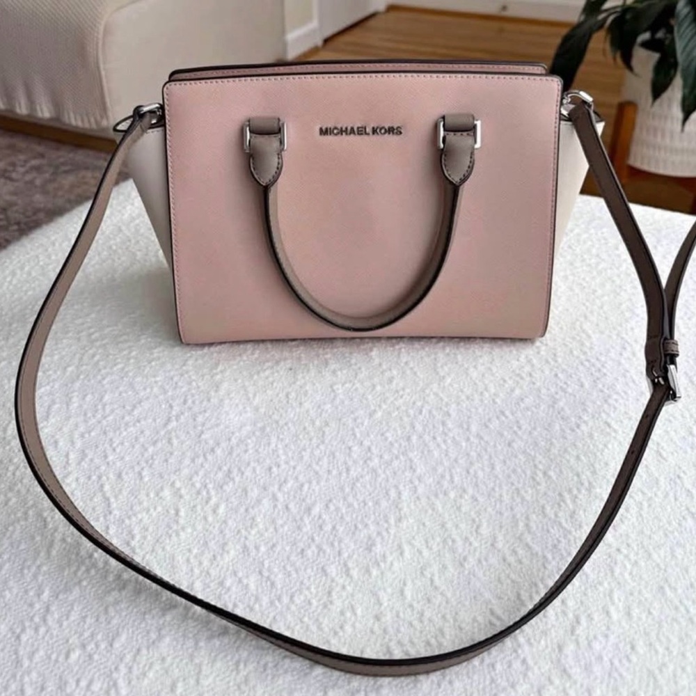 Michael Kors Pink and White Satchel